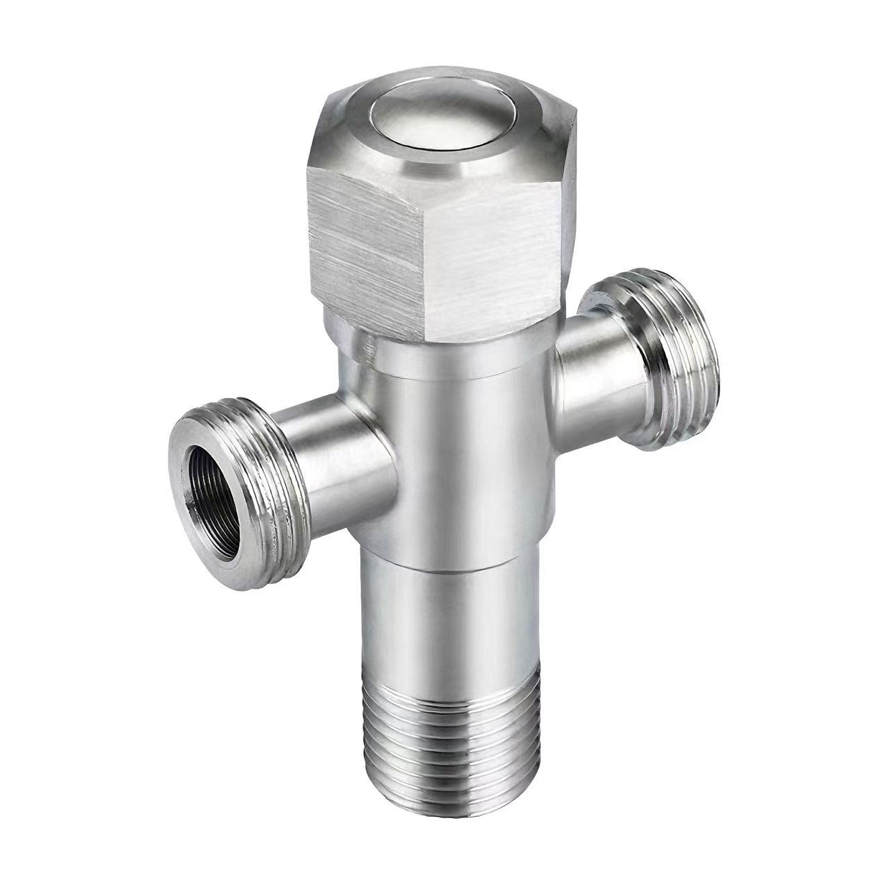 180° Xagasha Saddex-Dhow Valve One Inlet iyo Two Outlet Water Distribution Valve