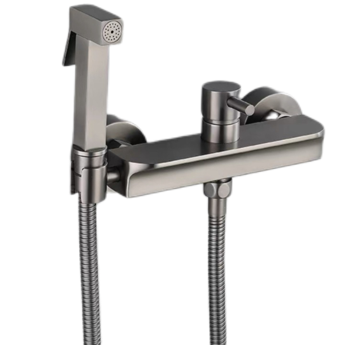 Gunmetal Gray Hot iyo Qabow buufiye Bidet Set